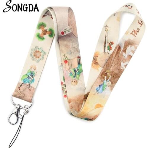 Little Prince Cartoon Keychains Holder Cute Fox Lanyard Neck Straps Key Rings ID Card Badge Phone Charm Keycord Accessories Gift