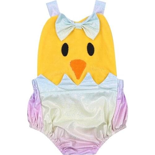 FOCUSNORM 0-24M Cute Newborn Baby Girl Boys Rompers Cartoon Print Sleeveless Backless Bowknot Jumpsuit One Pieces