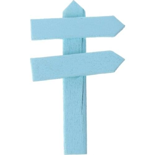 Mini Road Sign Figurine Craft Plant Pot Garden Ornament Miniature Fairy Decor