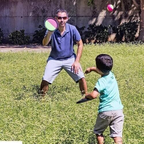 Sticky Bat Ball Set Throw Catch Game Garden Outdoor Beach Fun Hit Stick Toy