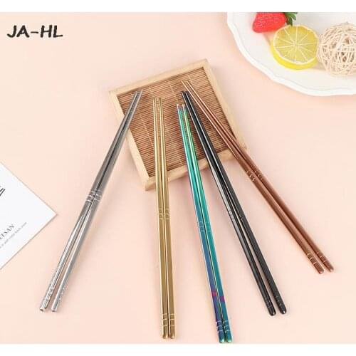 Stainless Steel Chopsticks Metal Color Chopsticks Set Party Festival Supplies