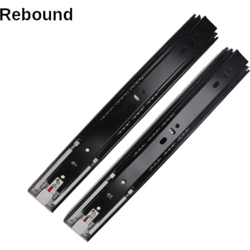 Drawer Slide Rail Cabinet Telescopic Ball Bearing 3-Section Rebound Drawer Runner Cabinet Sliding Door Sliding Door Hardware
