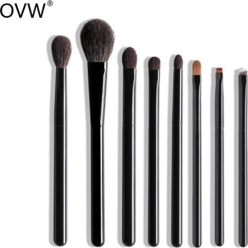 OVW DLH Natural fırça seti Hair Makeup Flat Powder Brush Highlighter Blenders kwasten pinsel set brochas Weasel Hair Synthetic