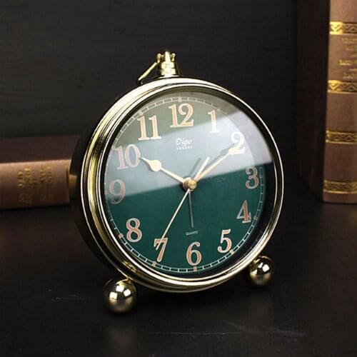 Nordic Creative Alarm Clock Home Decoration American Clocks Bedroom Desktop Clock Modern Bedside Mute Light Luxury Desk Clock