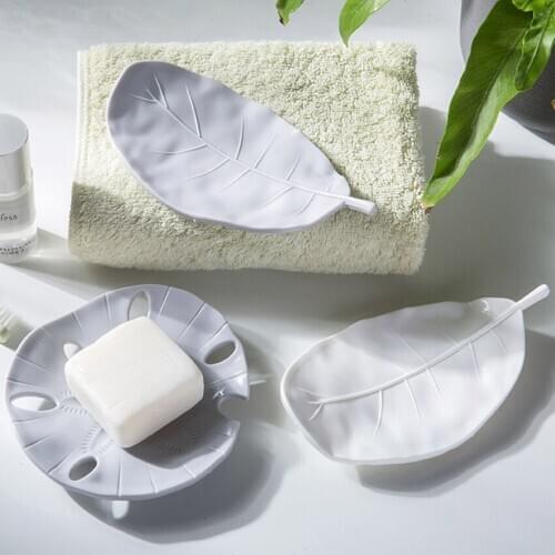 Portable plant Shape Soap Dish Box Plastic Drain Rack Soap Storage Holder Container Shelf Creative Bathroom Shower Plate Tray