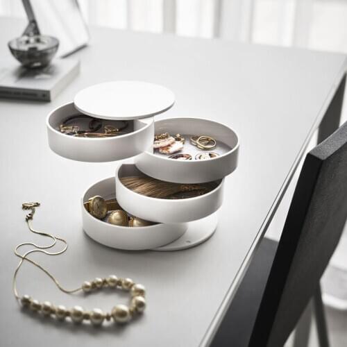 Portable Jewelry Organizer Storage Box Multilayer Bedroom Cosmetic Drawer Organizer for Ring Necklace Earring Finishing Box