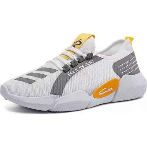 Casual shoes new mens lightweight comfortable fashion sports shoes solid color mesh casual flat-heel low-top shoes