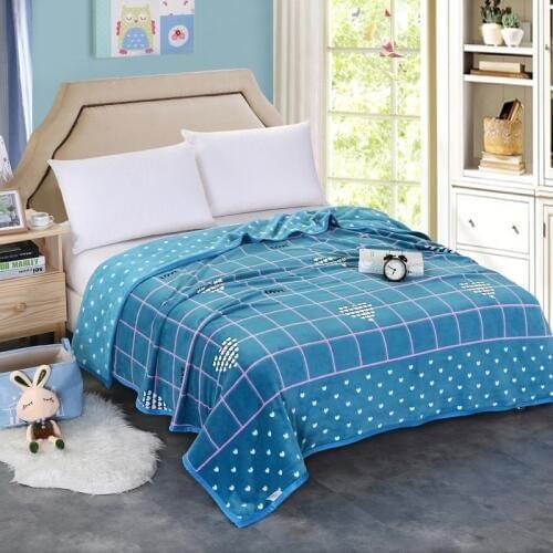Lattice High quality Thicken plush bedspread blanket 200x230cm High Density Super Soft Flannel Blanket for the sofa/Bed/Car