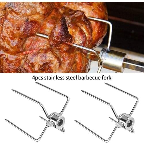 4pcs Stainless Steel Barbecue Skewer, Stainless Steel Meat Needle, Stainless Steel Multifunctional Barbecue Accessories