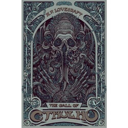 Cthulhu Fabric Poster One Piece Lovecraft Cthulhu Art Nouveau Canvas Painting Print Wall Art Picture For Living Room Decor