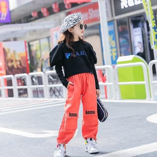 Kids Girl Bubble Sleeve Knitted Tops High Waist T-shirt 2021 New Children Clothes 5 6 8 10 12 years