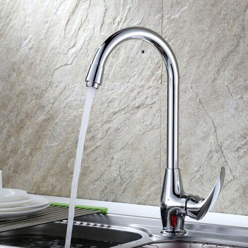 Vidric brass chrome kitchen faucet hot and cold mixer taps Sheep handle basin faucet deck mounted sink faucet