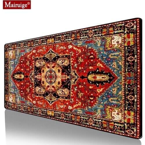 Vintage Persian Rug Red Mouse Pad XXL Gamer Desk Mat Large Keyboard Pad Gaming MousePad 90x40cm/80x30cm for Laptop Table Pads