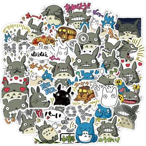 Japanese Anime Stickers Aesthetic Ghibli Totoro Sticker Hayao Miyazaki Spirited Away Mononoke Laputa KiKi Laptop Luggage Sticker