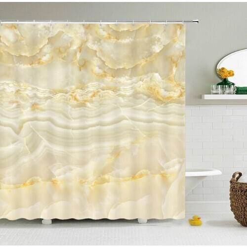 Marble Pattern Shower Curtains Waterproof Bathroom Polyester Cloth 2020 New Shower Curtain with 12 Hooks 180*180cm Home Decor