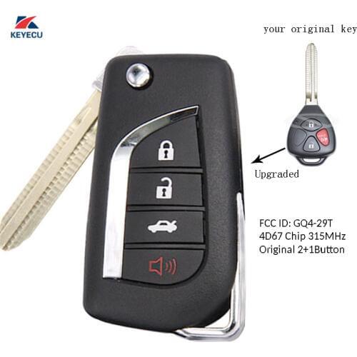 KEYECU Replacement Upgraded Flip Remote Key Fob 2+1 Button for Toyota 2009-2010 Pontiac Vibe / 2009-2010 Matrix GQ4-29T -4D67