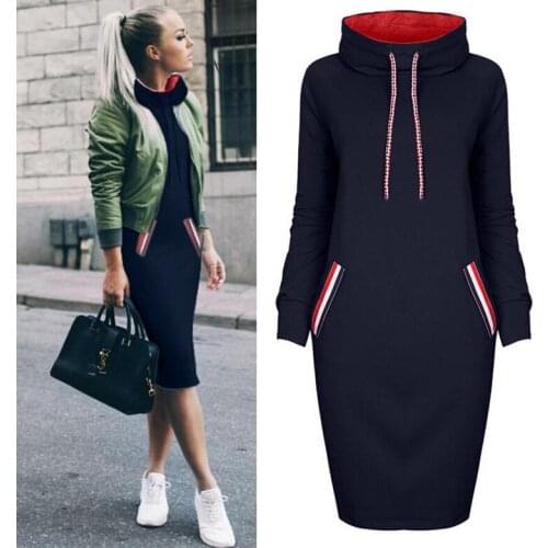 Plus Size Long sleeve Popular Women Solid Color Slim High Collar Sweatshirt Women