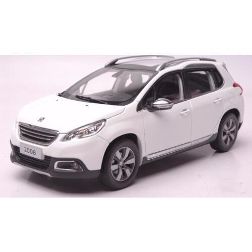 1:18 Diecast Model for Peugeot 2008 White SUV Alloy Toy Car Miniature Collection Gift