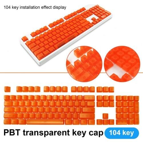 104Pcs Key Caps Wear-resistant Transparent PBT No Lettering Mechanical Gaming Keyboard Backlight Caps Computer game key cap