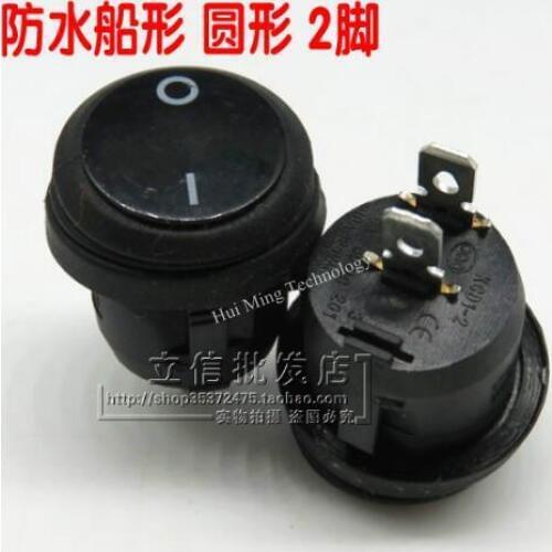 12pcs rocker switch self locking waterproof oil-proof switch 250V 6A 125V 10A 2/3pin 2 gear KCD1-105 ON-OFF for power supply