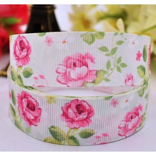22mm 25mm 38mm 75mm Ruban satin Flowers Cartoon printed Grosgrain Ribbon Hair Accessories party decoration 10 Yards X-00292