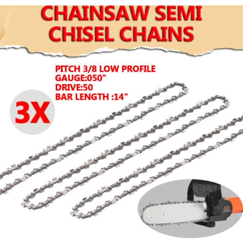 3Pcs Chainsaw Semi Chisel Chains 3/8LP 0.05 For Stihl MS170 MS171 MS180 MS181 Electric Saw Wood Cutting Chainsaw Chain Parts