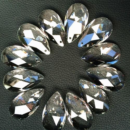 38*22mm 60pcs Hot Sale Clear glass crystal chandelier parts crystal hanging pendent for lighting,curtain prism accessories decor