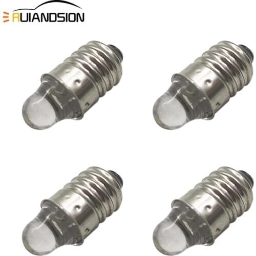 4x E10 Screw Led Upgrade flashlight Bulb For Petzl Zoom Duo Head Torch Head Lamp pure white 3V warm white yellow