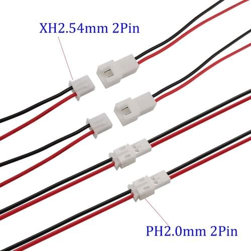 5Pairs JST Wire Connector 26AWG JST PH2.0mm XH2.54mm Male Female Plug Jack Socket DIY Electrical Terminals Cable Adapter 20CM