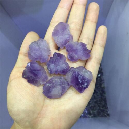 7pcs 100% natural lilac amethyst quartz crystal flower reiki mineral healing crystal rough amethyst gemstone as gift wholesale