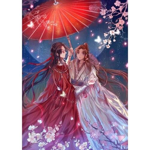 5D DIY Diamond Painting Tian Guan Ci Fu Full Drill Diamond Embroidery Art Diamond Mosaic Anime Character Wall Art Room Decor