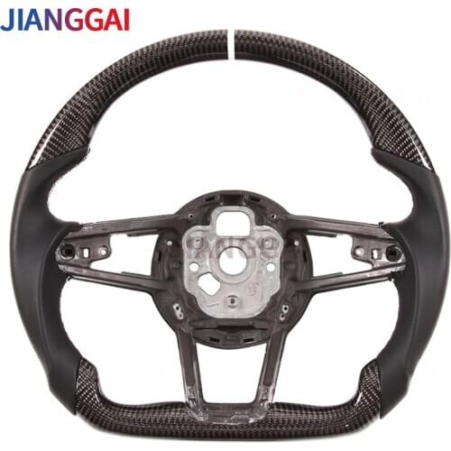 Car Steering Wheel 100% Carbon Fiber Perforated Leather Suitable For Audi RS TT 2020 Models