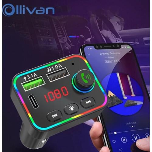 Car Bluetooth 5.0 FM Transmitter Wireless Handsfree Audio Receiver Dual USB 3.1A 1A 2 Port USB MP3 Music Player Charger Adapter