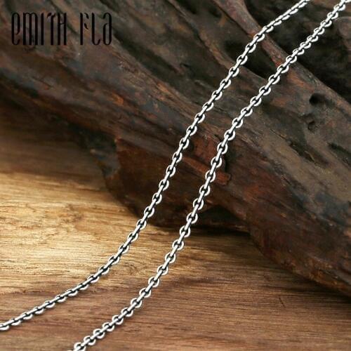 Emith Fla Authentic 100% 925 Sterling Silver Trendy Fox Tail Link Chains Necklace 2.0mm Thickness Necklace Jewelry Unisex Gifts