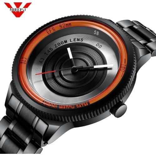 Nibosi Watch Men Women Unisex Unique Camera Style Stainless Casual Fashion Sport Quartz Wristwatch Modern Gift Watch for Women