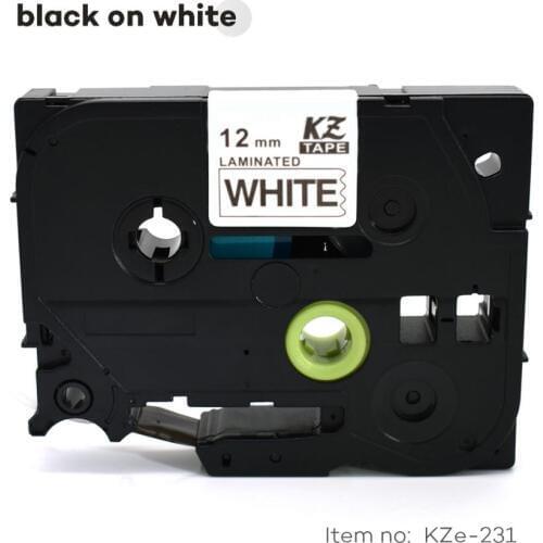 CIDY 30pcs/lot Tze 231 TZ 231 TZ231 TZE231 Black on white Laminated Label Tape Compatible for Brother P touch tze-231