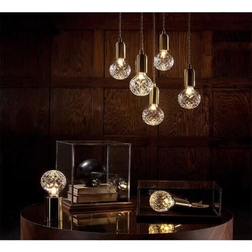 Designer Post Modern Glass Ball Globe Led Pendant Light Lamp Dimmable Gold Iron Rod Pipe Simple Line Pendant Lamp Light Led