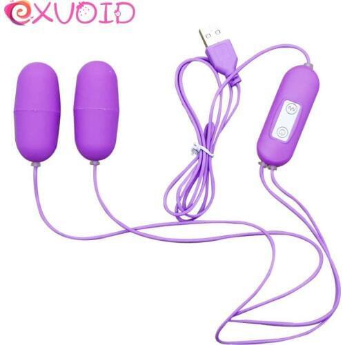 EXVOID Dual Egg Vibrator Nipple G-Spot Massager Clitoris Stimulator USB Vibrator Sex Toys for Women Adult Products Orgasm