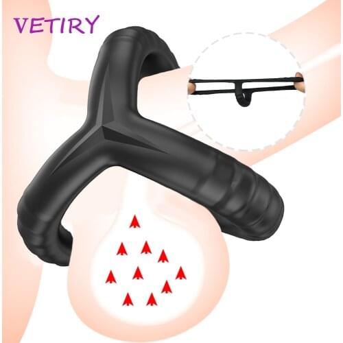 VETIRY Cock Ring Elastic Penis Enlargement Silicone Penis Ring Male Scrotum Bind Delay Ejaculation Sex Toys for Men Erection