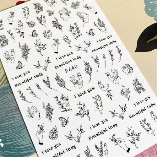 F-640 F-320 Abstract woman red lips lips kiss 3D Back glue Nail decal Nail sticker Nail decoration Nail art Nail ornament