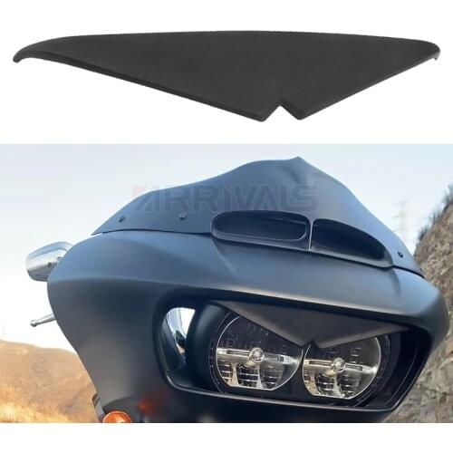 Motorcycle Headlight Trim Headlamp Eyebrow Eyelid Sticker Decoration Upper Tip Cover Visor Accent For Harley Road Glides 15-20