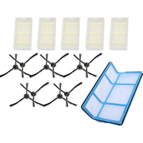 Hot Sale 5 Filters+10 Side Brushes For Medion Md 16192 Md 18500 Md 18501 Md 18600 Spare Parts