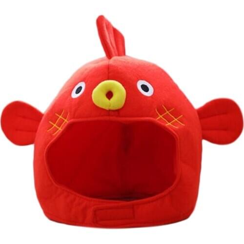 Halloween Funny Cartoon Puffer Fish Plush Hat Stuffed Toy Headgear Cosplay Props