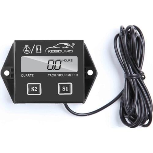 Kebidumei Digital 2&4 Stroke Engine Spark Plugs LCD Display Tachometer RPM Tacho Tach Gauge Spin For Car Boat Motorcycle