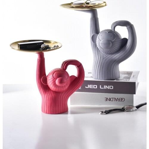 Nordic Creative Monkey Tray Home Accessories Living Room Decoration Ornaments Porch Key Coffee Table Storage Furnishings