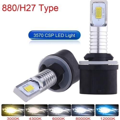 2Pcs H27 881 H1 H7 H11 H4 LED Bulb H27 12000LM 6500K White Car Headlight Fog Light Front Head Driving Running Lamp Auto 12V 24V