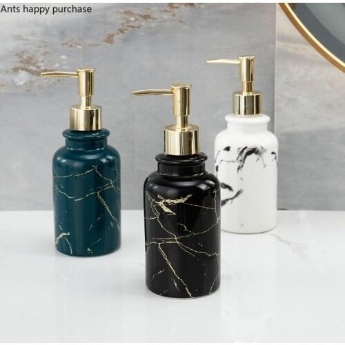 Marbling Ceramics Lotion Bottle Bathroom Supplies Accessories Bathroom Shower Gel Shampoo Subpackage Empty Bottle Soap Bottle