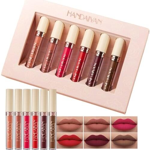 6 Colors Matte Rose Lip Gloss Liquid Lipstick Not Easy To Stain Cup Waterproof Long Lasting Lip Tint Makeup