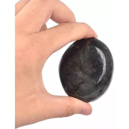 MOKAGY 90G-150G Natural Labradorite Quartz Oval Shape Crystal Palm Size Tumbled Stone 1pc