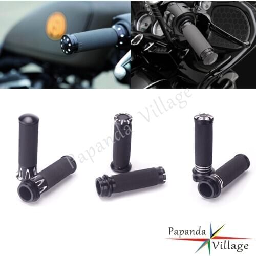 Motorcycle 1" Hand Grips Electronic Throttle 25mm Handlebar Grip for Harley Softail Street Bob Dyna Sportster Touring 2008-Up